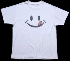 画像2: 90s スマイル イラスト Tシャツ 白 (2)