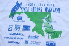 画像4: 90s USA製 Carrollton Bank Cycle Across Maryland UPS SUBARU SHIMANO 協賛 アート 両面 染み込みプリント コットンTシャツ 白 L (4)