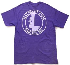 画像3: 90s Hanes WALMARTウォルマート EASTON,MD ロゴ 両面プリント コットンTシャツ 紫 L (3)