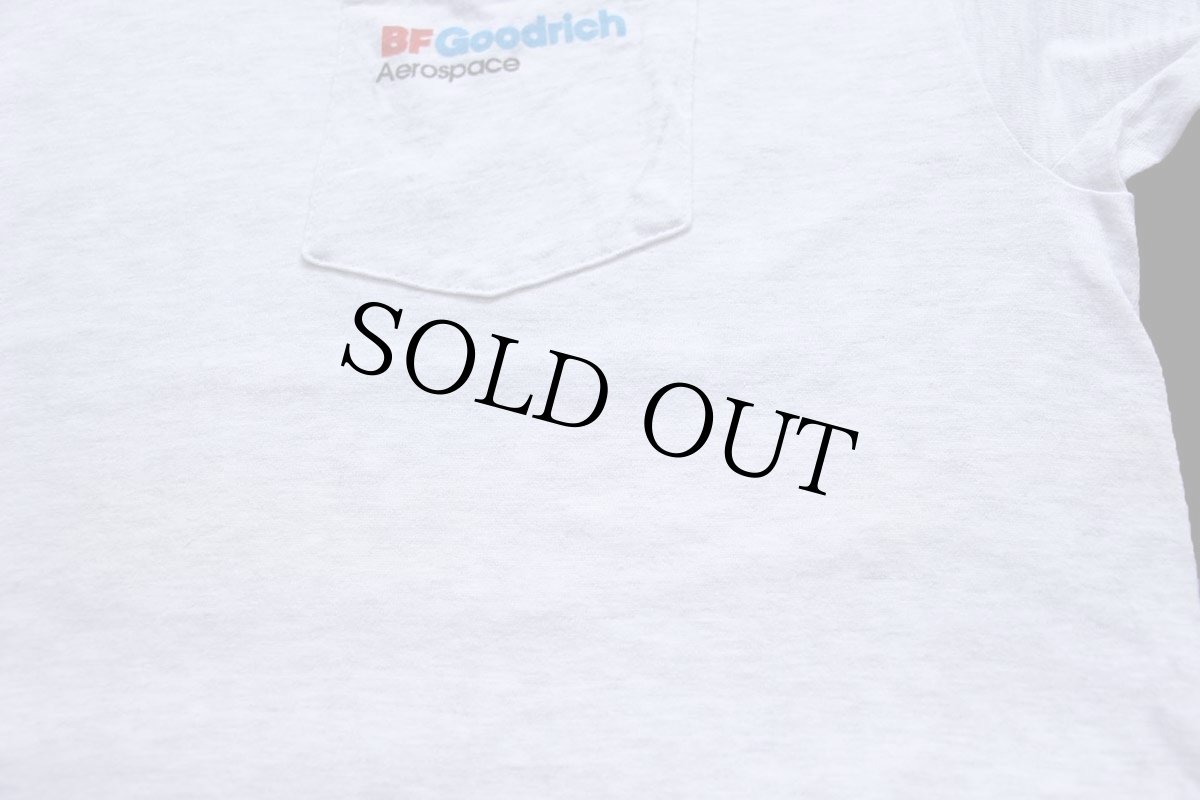 画像5: 90s Hanes BF Goodrich Aerospace ポケット付き コットンTシャツ 杢ライトグレー XL (5)