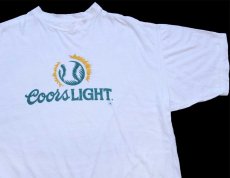 画像1: 90s Coors LIGHT ロゴ コットンTシャツ 白 XL (1)