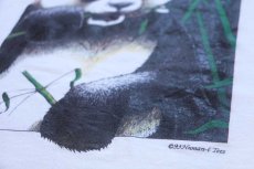 画像4: 90s USA製 BEARLY SURVIVING パンダ コットンTシャツ 白 S (4)