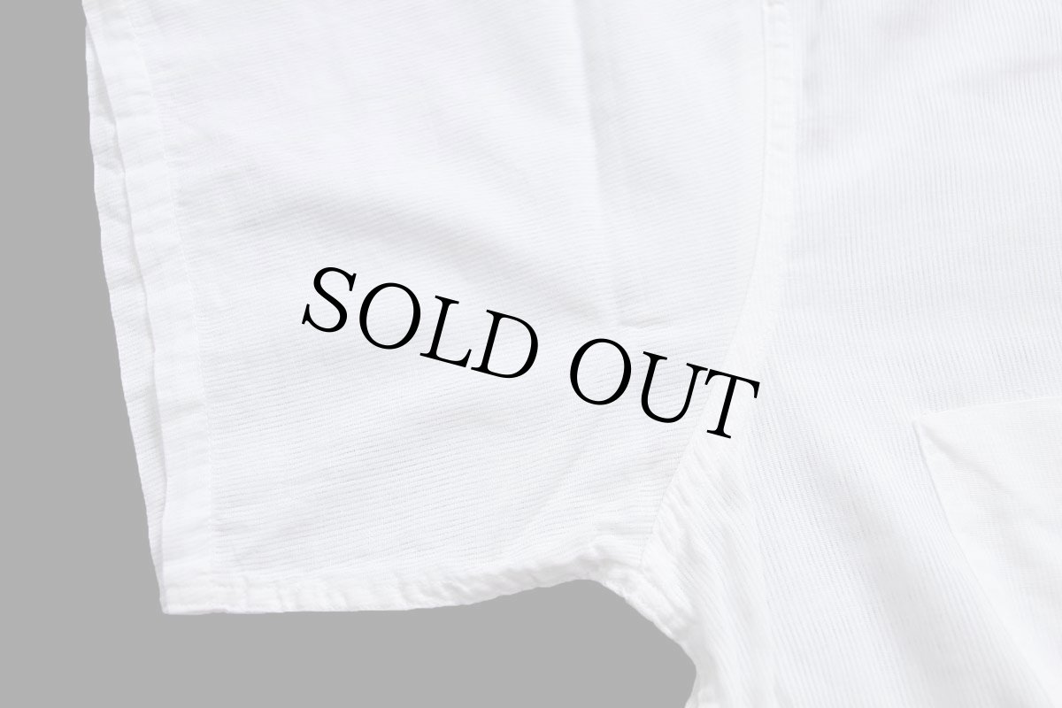 画像7: 60s Custom Tailored 無地 半袖 コットン ガーゼシャツ 白 M (7)