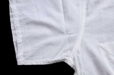 画像7: 60s Custom Tailored 無地 半袖 コットン ガーゼシャツ 白 M (7)