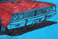 画像4: 90s USA製 Hanes MOPARS on the TRACK CHRYSLER PLYMOUTH JEEP EAGLE PEUGEOT ロゴ 両面プリント Tシャツ 青 XL (4)