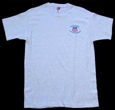 画像2: 90s USA製 WARM UP TO WORK COMMUTER OPERATIONS UNION PACIFIC ロゴ コットンTシャツ 杢ライトグレー L (2)