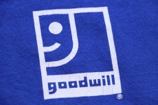 画像4: Hanes goodwill グッドウィル ロゴ コットンTシャツ 青 XL (4)