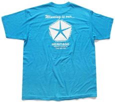画像3: 90s USA製 Hanes MOPARS on the TRACK CHRYSLER PLYMOUTH JEEP EAGLE PEUGEOT ロゴ 両面プリント Tシャツ 青 XL (3)