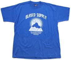 画像2: 90s USA製 BLASCO SUPPLY AIR CONDITIONING SANYO 両面プリント Tシャツ 青 XL (2)