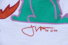 画像6: 80s USA製 Hanes Coyote Chorus Line アート コットンTシャツ 白 XL (6)