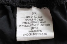 画像6: 15 米軍 U.S.ARMY ロゴ刺繍 APFU トレーニング ナイロンパンツ 黒 S/R★89 IPFU (6)