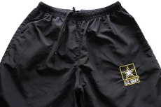 画像4: 15 米軍 U.S.ARMY ロゴ刺繍 APFU トレーニング ナイロンパンツ 黒 XS/S★87 IPFU (4)