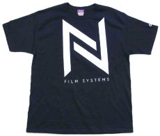 画像2: デッドストック★00s Championチャンピオン NODO FILM SYSTEMS ロゴ コットンTシャツ 黒 L (2)