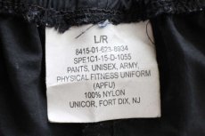 画像6: 15 米軍 U.S.ARMY ロゴ刺繍 APFU トレーニング ナイロンパンツ 黒 L/R★88 IPFU (6)
