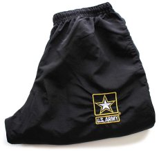 画像1: 15 米軍 U.S.ARMY ロゴ刺繍 APFU トレーニング ナイロンパンツ 黒 XS/S★87 IPFU (1)