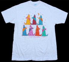 画像2: 80s USA製 Hanes Coyote Chorus Line アート コットンTシャツ 白 XL (2)