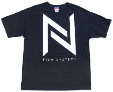 画像2: デッドストック★00s Championチャンピオン NODO FILM SYSTEMS ロゴ コットンTシャツ 黒 M (2)