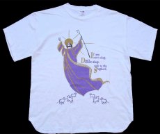 画像2: 90s USA製 If you can't sleep, Don't count sheep, talk to the Shepherd ジーザス コットンTシャツ カスタム 白 L (2)