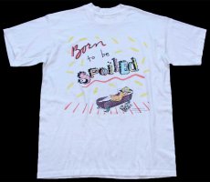画像2: 80s USA製 SHOEBOX GREETINGS Born to be SPOILED イラスト Tシャツ 白 L (2)