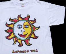 画像1: 90s USA製 Lorenzo 1992 JOVANOTTI 染み込みプリント コットンTシャツ 白 L (1)