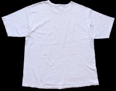 画像3: 90s USA製 Championチャンピオン USA スクリプト ロゴ 三段中抜き ひび割れプリント コットンTシャツ 白 XL (3)