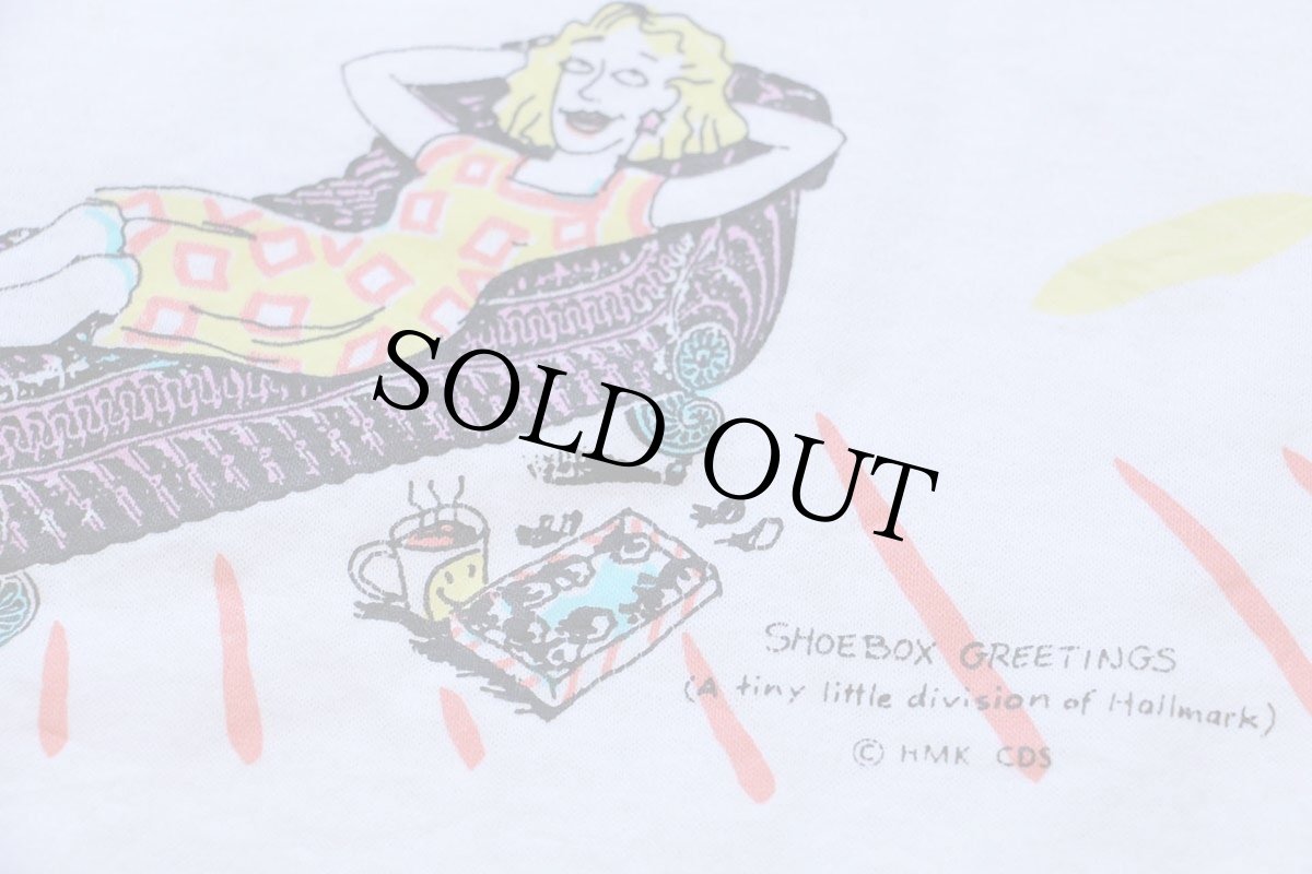 画像4: 80s USA製 SHOEBOX GREETINGS Born to be SPOILED イラスト Tシャツ 白 L (4)