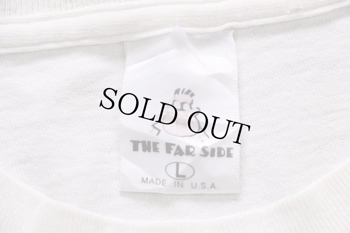 画像4: 90s USA製 THE FAR SIDE School for the Mechanically Declined イラスト コットンTシャツ オフホワイト L (4)