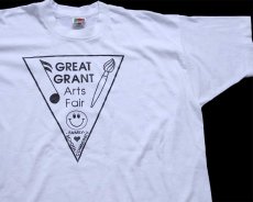 画像1: 90s USA製 GREAT GRANT Arts Fair スマイル アート Tシャツ 白 XL (1)