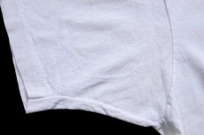 画像7: 80s USA製 ROCKET INN 両面ひび割れプリント コットン ポケットTシャツ 白 M (7)