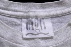 画像5: 90s USA製 cigli HELP コーヒーカップ アート 染み込みプリント コットンTシャツ 杢ライトグレー 超特大 (5)
