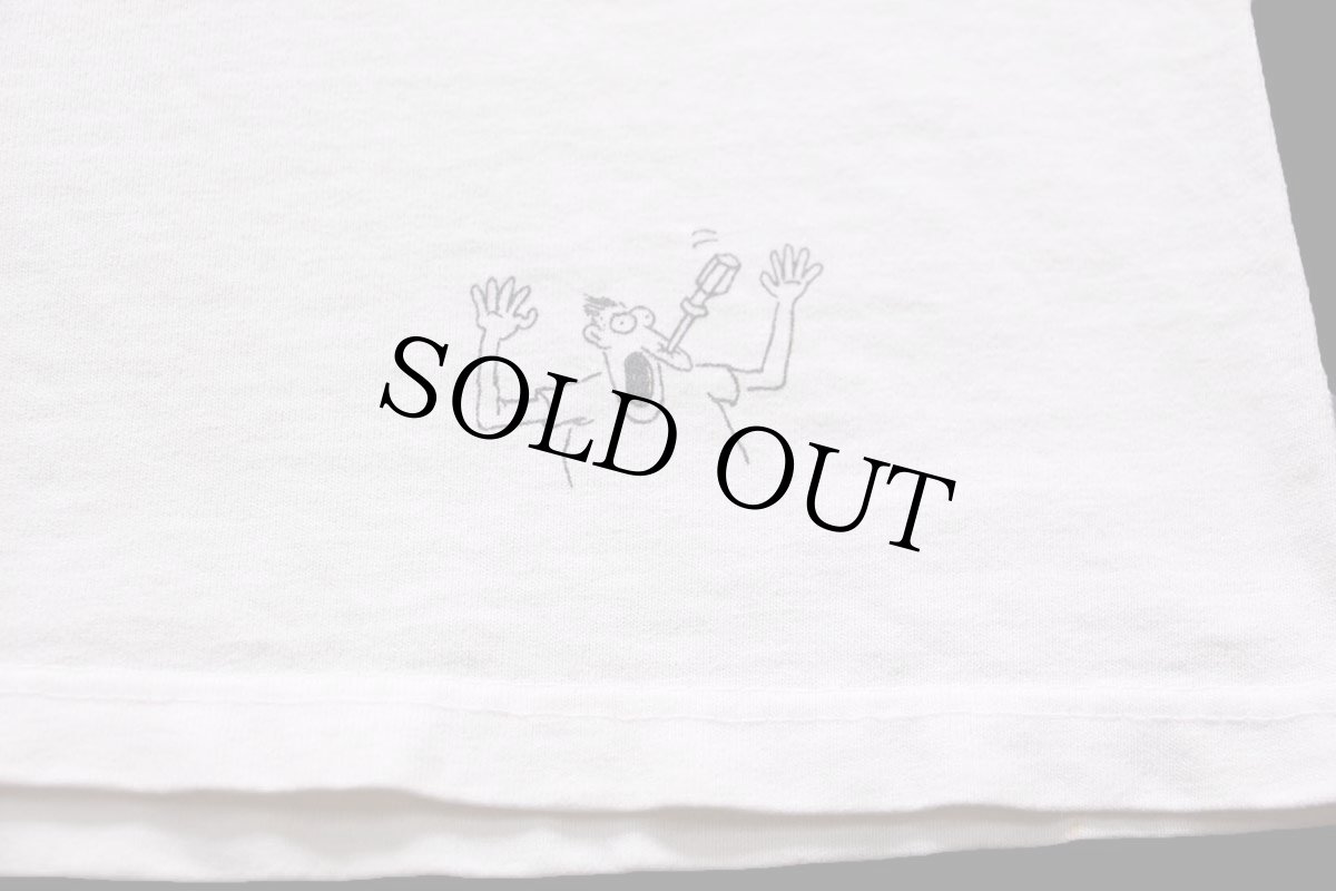 画像6: 90s USA製 THE FAR SIDE School for the Mechanically Declined イラスト コットンTシャツ オフホワイト L (6)