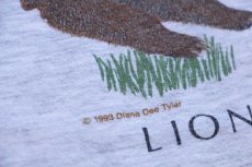 画像5: 90s メキシコ製 Hanes LIONS TIGERS BEARS ライオン タイガー ベア アート コットンTシャツ 杢ライトグレー M (5)