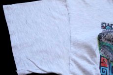 画像5: 90s USA製 Hanes GREEN IS KEEN SAN DIEGO ZOO イグアナ アート 両面プリント コットンTシャツ 杢ライトグレー L (5)