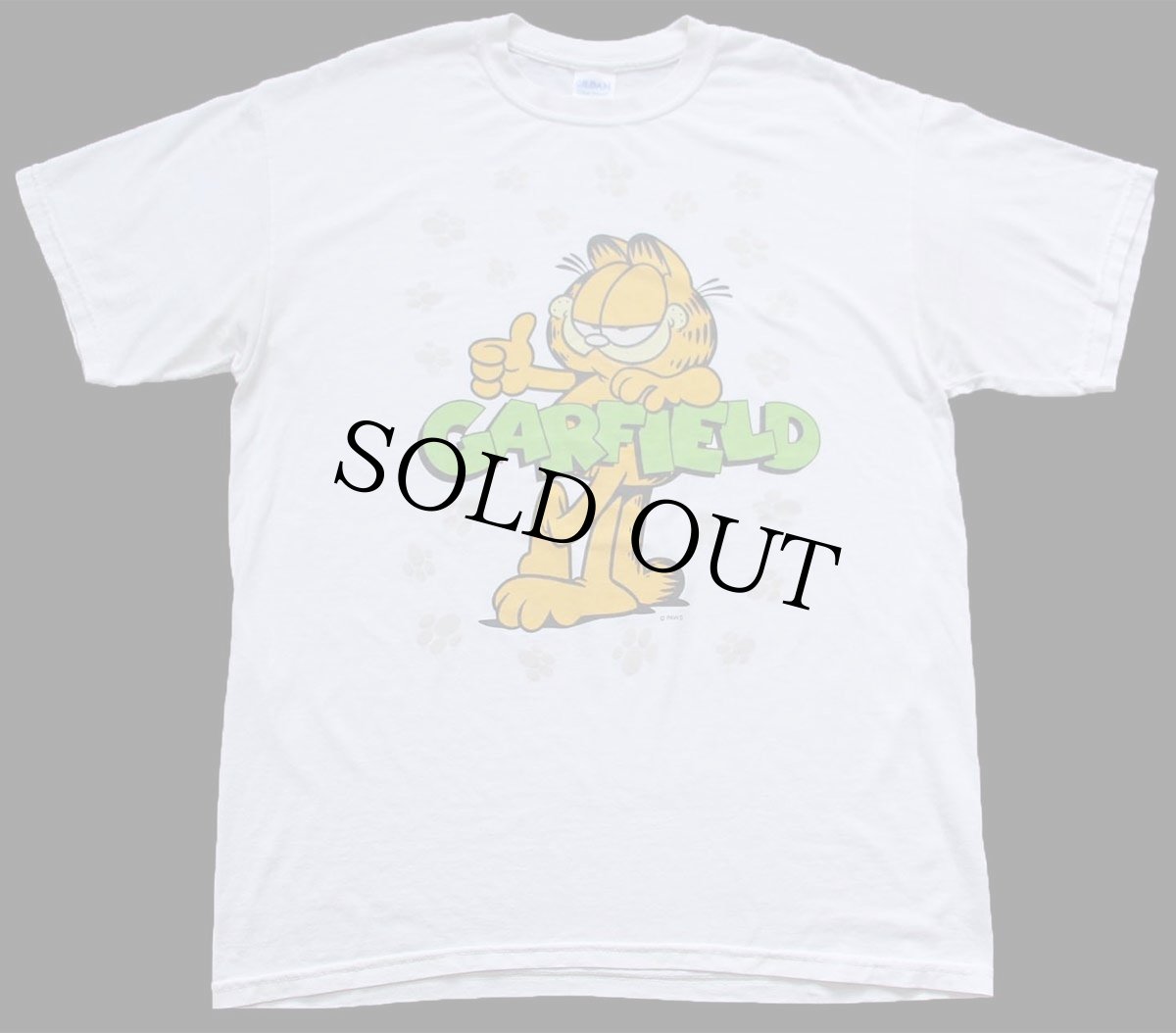 画像2: 00s Garfieldガーフィールド 足型 Tシャツ オフホワイト L (2)