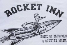 画像4: 80s USA製 ROCKET INN 両面ひび割れプリント コットン ポケットTシャツ 白 M (4)