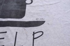 画像4: 90s USA製 cigli HELP コーヒーカップ アート 染み込みプリント コットンTシャツ 杢ライトグレー 超特大 (4)