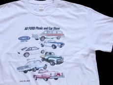 画像1: ALL FORD Picnic and Car Show フォード コットンTシャツ 白 XL (1)