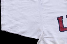 画像6: 90s USA製 Championチャンピオン USA スクリプト ロゴ 三段中抜き ひび割れプリント コットンTシャツ 白 XL (6)