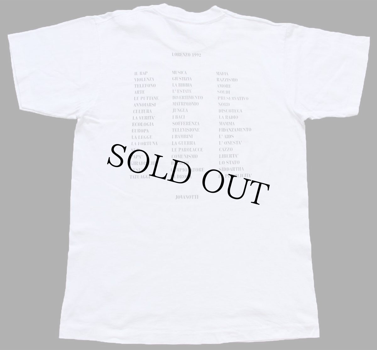 画像3: 90s USA製 Lorenzo 1992 JOVANOTTI 染み込みプリント コットンTシャツ 白 L (3)