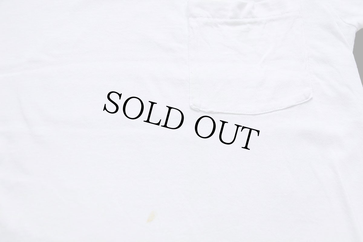 画像6: 80s USA製 ROCKET INN 両面ひび割れプリント コットン ポケットTシャツ 白 M (6)