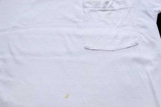 画像6: 80s USA製 ROCKET INN 両面ひび割れプリント コットン ポケットTシャツ 白 M (6)