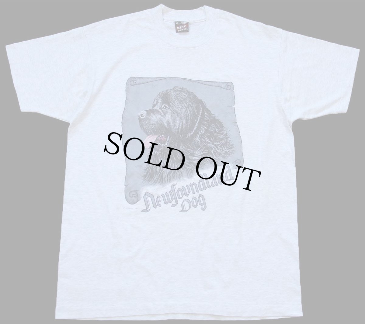 画像2: 90s USA製 Newfoundland Dog ニューファンドランド ドッグ アート Tシャツ 杢ライトグレー L (2)