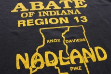 画像4: 90s GO MAD PARTY ABATE OF INDIANA REGION 13 NADLAND インディアン 両面プリント Tシャツ 黒★特大 (4)