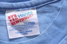画像4: 90s USA製 Hanes NORTH CAROLINA TAR HEELS マスコット コットンTシャツ 水色 XL (4)