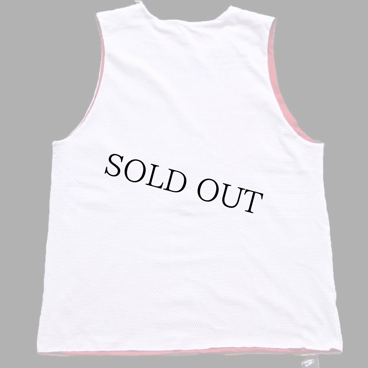 画像6: 00s USA製 NIKEナイキ リバーシブル ナイロン メッシュ タンクトップ 濃赤×白 L (6)