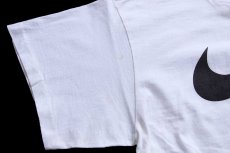 画像7: 90s USA製 NIKEナイキ GET THE EDGE STUDENT SPORTS MAGAZINE スウッシュ ビッグロゴ 両面プリント コットンTシャツ 白 L (7)