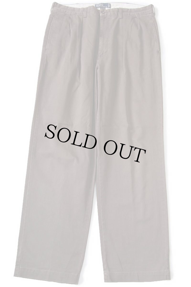 画像2: 90s メキシコ製 ポロ ラルフローレン ANDREW PANT ツータック コットン チノパン 焦げ茶 W36 L32★325 (2)