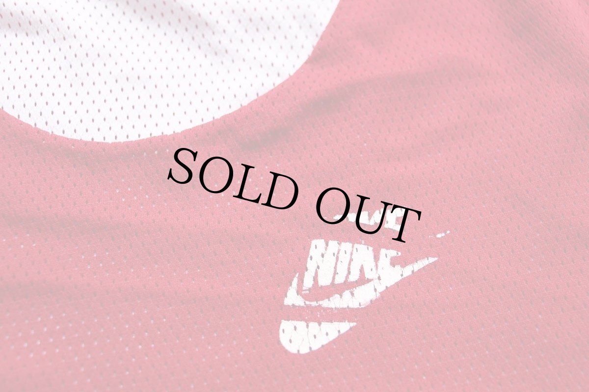 画像3: 00s USA製 NIKEナイキ リバーシブル ナイロン メッシュ タンクトップ 濃赤×白 L (3)