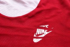 画像3: 00s USA製 NIKEナイキ リバーシブル ナイロン メッシュ タンクトップ 濃赤×白 L (3)