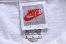 画像5: 90s USA製 NIKEナイキ GET THE EDGE STUDENT SPORTS MAGAZINE スウッシュ ビッグロゴ 両面プリント コットンTシャツ 白 L (5)